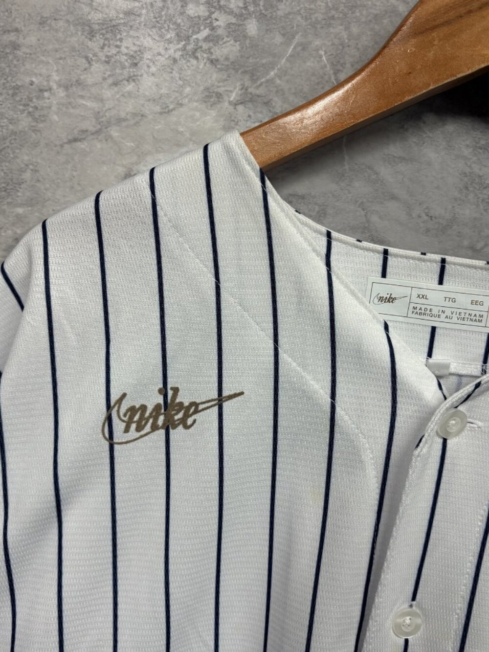 Nike Cooperstown New York Yankees Baseball Jersey Men's 2XL White Pinstripe MLB - Picture 2 of 7